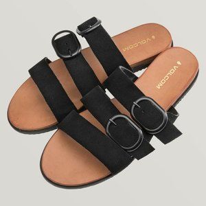 Volcom Sandals Buckle Up Buttercup Strappy Slides